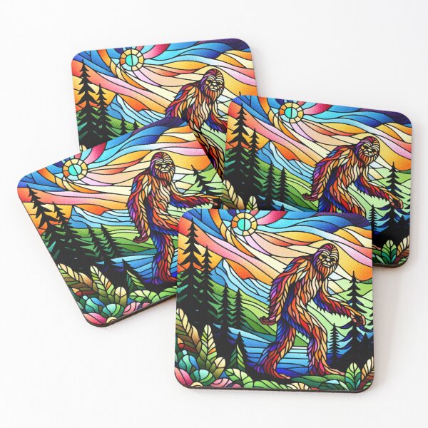 Item preview, Stained glass Sasquatch scene designed and sold by Catherine Harrison.