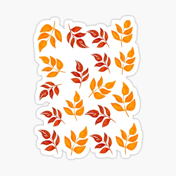 Item preview, Orange and red leaves of autumn in watercolor designed and sold by Beeinbliss.