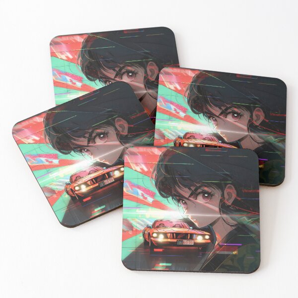 Item preview, 80s Anime Retro Girl Car Japanese Aesthetic designed and sold by glasseskyodai.