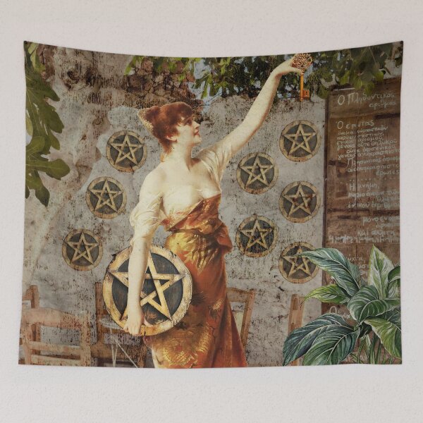 Item preview, Nine Pentacles Tarot Abundance Sacred Art designed and sold by SoulscapeStudio.