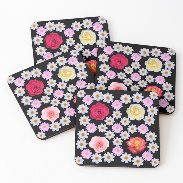 Item preview, Roses Marguerite Daisies Dahlia Red Pink White Yellow Floral Mandala Shapes Mania designed and sold by Shapes-Mania.