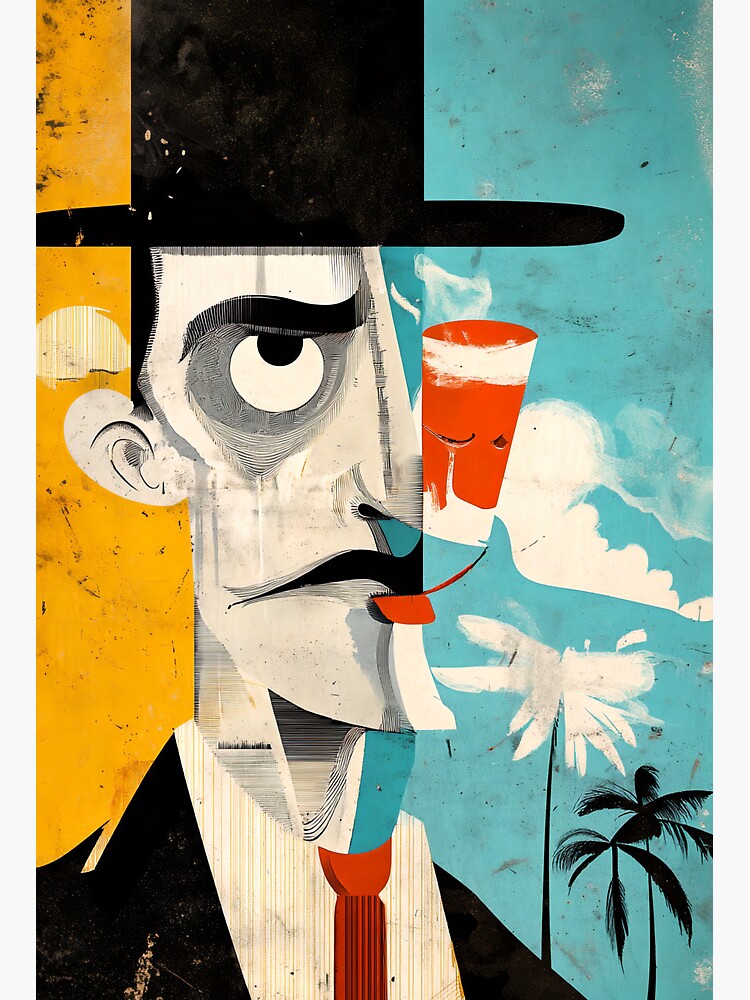 Dada man with top hat, surrealism, dadaism