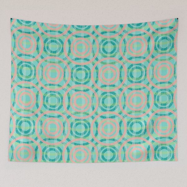 Item preview, Abstract Circles on Water, Turquoise-pink version designed and sold by Alex  Blud.