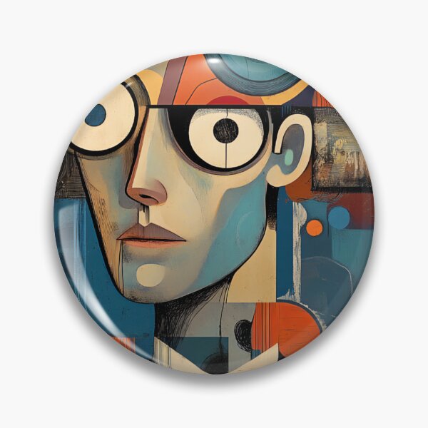 Item preview, Dadaist portrait man with big eyes designed and sold by NordicArtPrint.