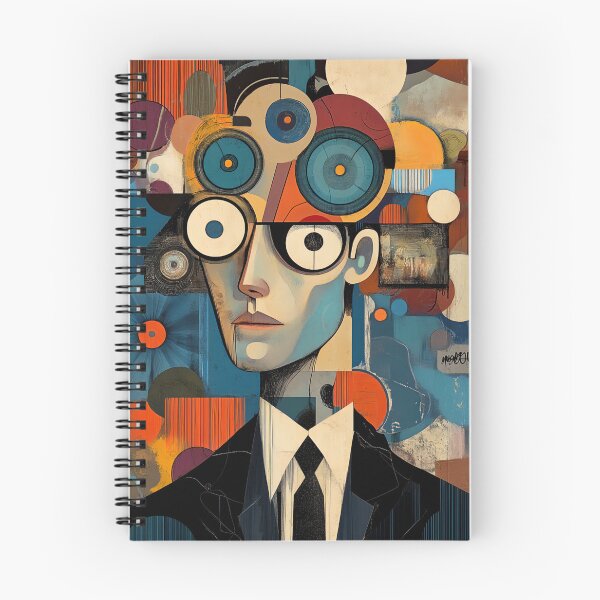 Item preview, Dadaist portrait man with big eyes designed and sold by NordicArtPrint.