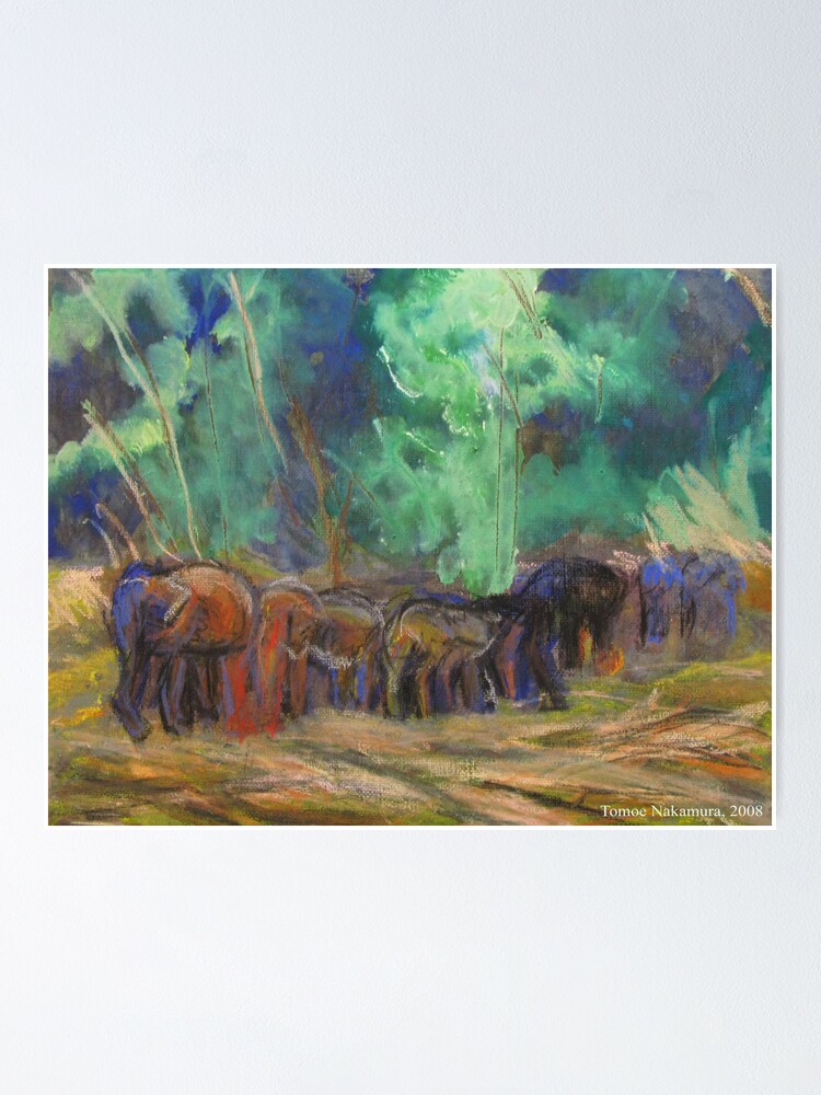 Thumbnail 1 of 3, Poster, Chan Mai Elephants designed and sold by tomoenk6.
