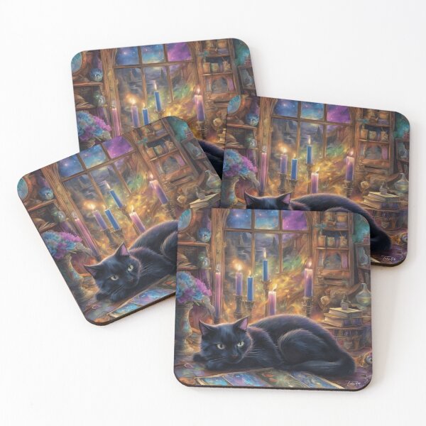 Item preview, Witches Familiars Black Cat III designed and sold by Spellhorn13.