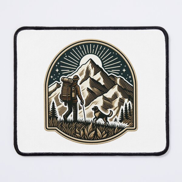 Item preview, Hiker, accompanied by a loyal dog designed and sold by VisualHut.