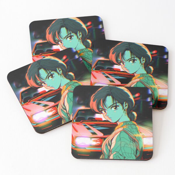 Item preview, 80s Anime Retro Girl Car Japanese Aesthetic Rebellion Girl designed and sold by glasseskyodai.