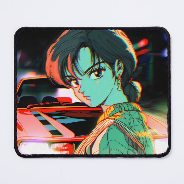 Item preview, 80s Anime Retro Girl Car Japanese Aesthetic Rebellion Girl designed and sold by glasseskyodai.