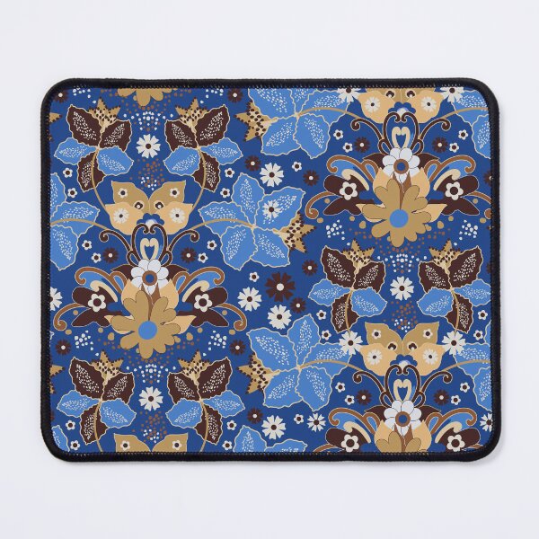 Item preview, Retro Boho Flowers, Blue version designed and sold by Alex Blud.