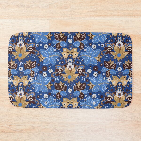 Item preview, Retro Boho Flowers, Blue version designed and sold by Alex  Blud.
