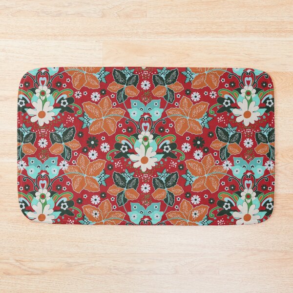 Item preview, Retro Boho Flowers, Red version designed and sold by Alex  Blud.