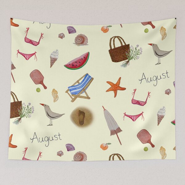 Item preview, August Essentials - Summer Beach Vibes Illustration designed and sold by the little fennec.