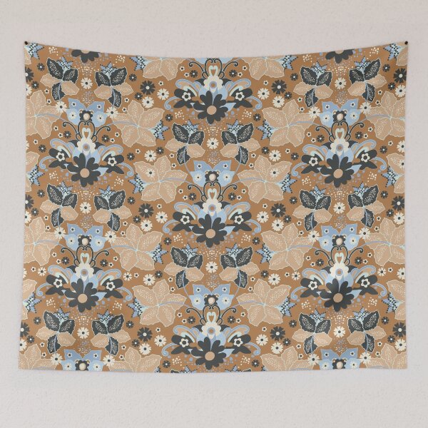 Item preview, Retro Boho Flowers, Beige version designed and sold by Alex  Blud.