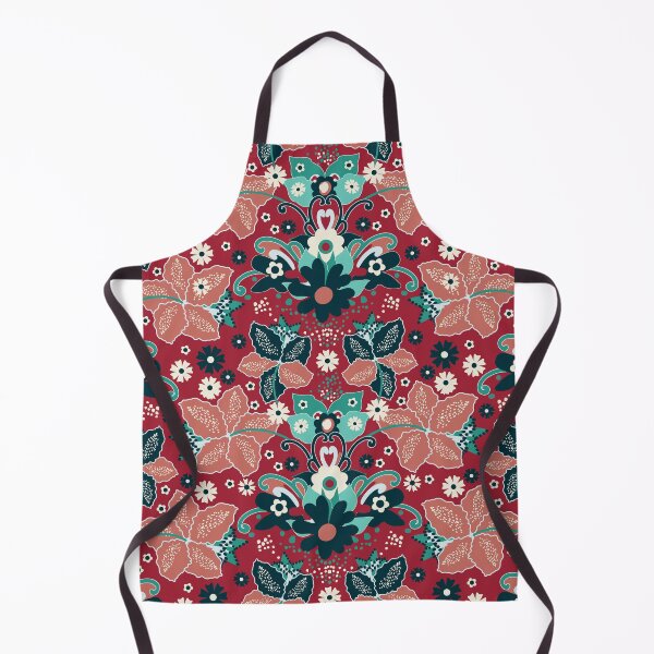 Item preview, Retro Boho Flowers, Red-emerald version designed and sold by Alex  Blud.