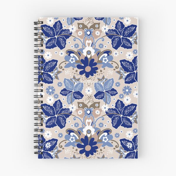 Item preview, Retro Boho Flowers, Beige-blue version designed and sold by Alex  Blud.