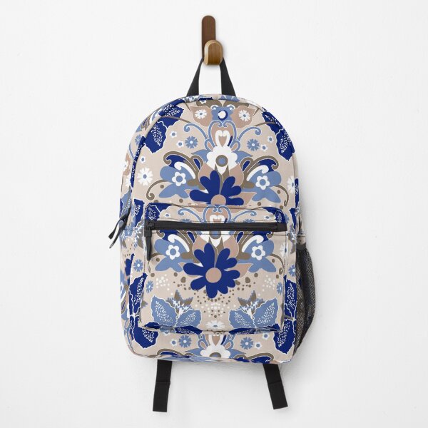 Item preview, Retro Boho Flowers, Beige-blue version designed and sold by Alex  Blud.