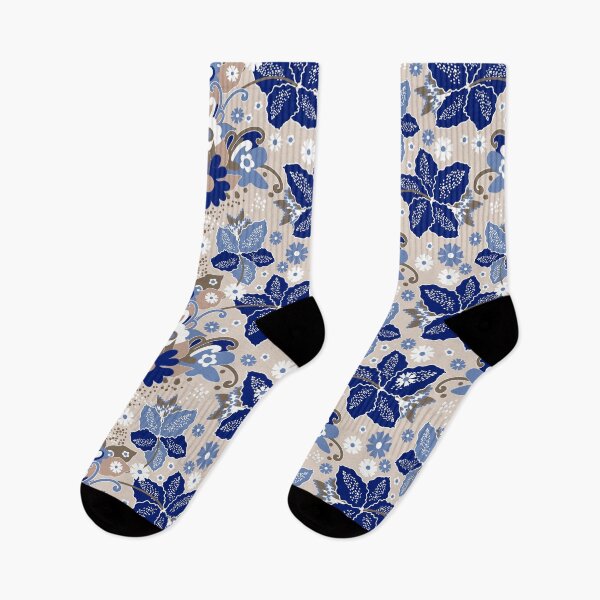 Item preview, Retro Boho Flowers, Beige-blue version designed and sold by Alex  Blud.