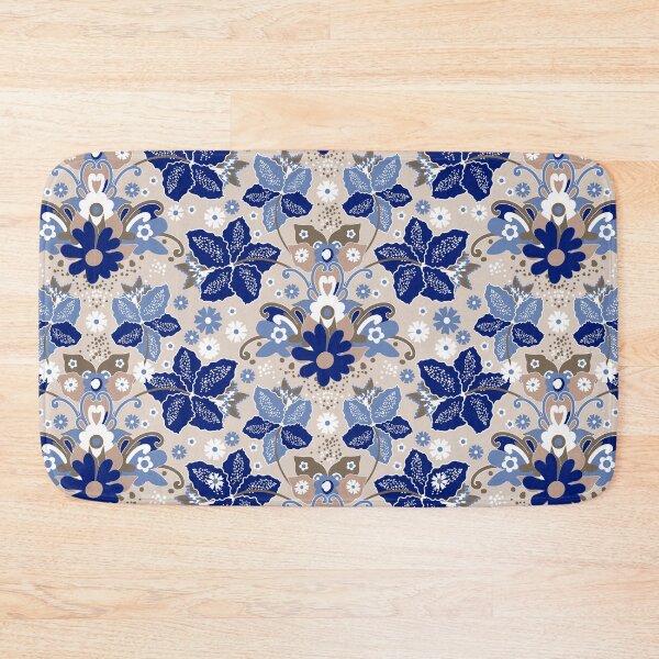 Item preview, Retro Boho Flowers, Beige-blue version designed and sold by Alex  Blud.