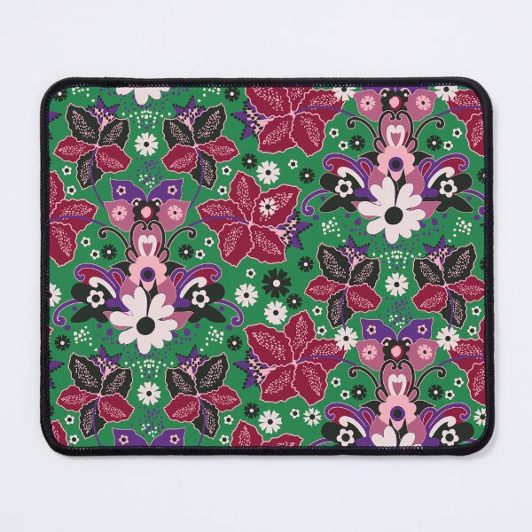 Item preview, Retro Boho Flowers, Green and pink version designed and sold by Alex Blud.
