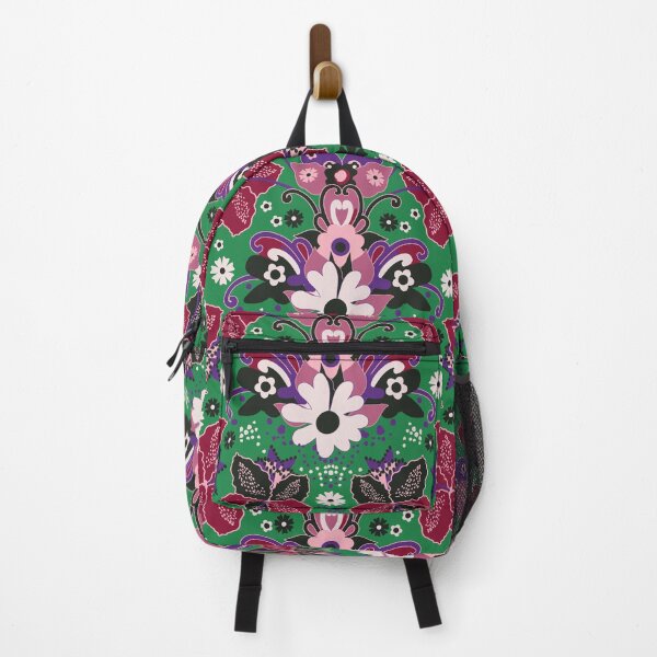 Item preview, Retro Boho Flowers, Green and pink version designed and sold by Alex  Blud.
