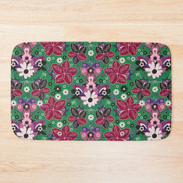 Item preview, Retro Boho Flowers, Green and pink version designed and sold by Alex  Blud.