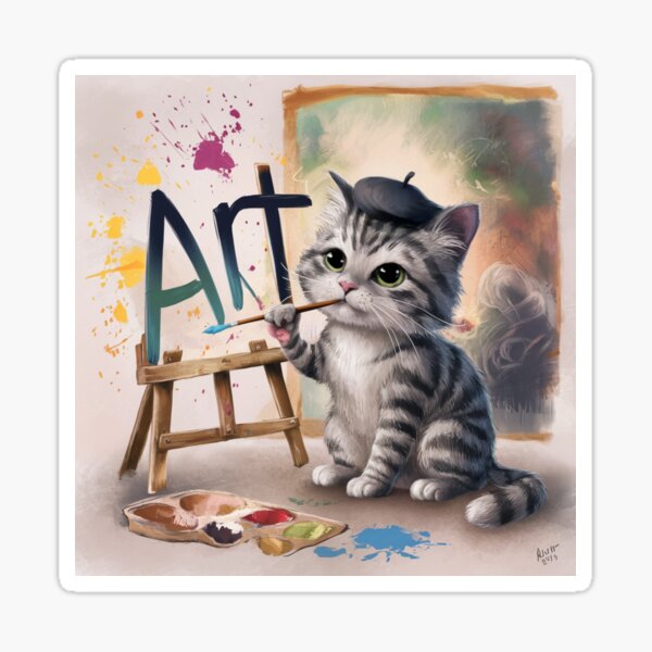 Item preview, Art cat  designed and sold by QuirkyQuipPixel.