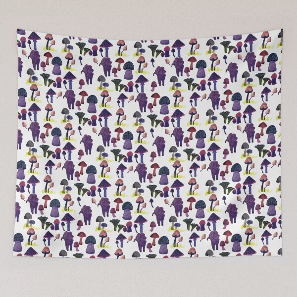 Item preview, Mycelial Network Wild Mushroom Pattern - Enchanting Forest Floor Fungi Design designed and sold by Jemma Jamie Skidmore.