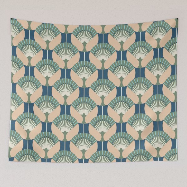 Item preview, Art Deco Fan, Beige-blue version designed and sold by Alex  Blud.