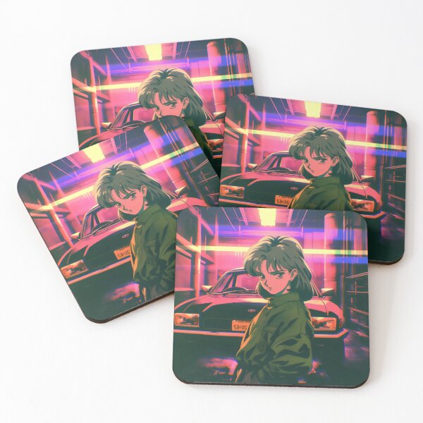 Item preview, 80s Anime Retro Girl Car Japanese Aesthetic Street Racing designed and sold by glasseskyodai.