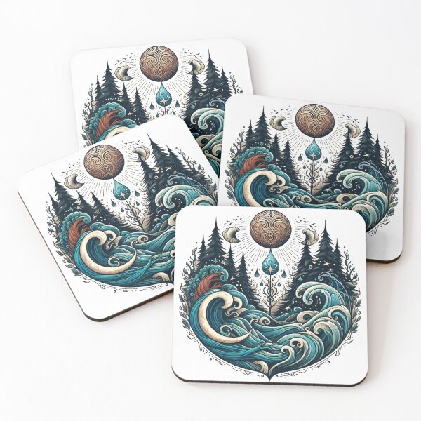 Item preview, The graphic portrays a mystical scene where the sea designed and sold by VisualHut.