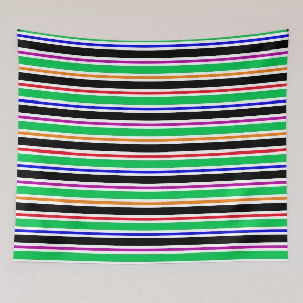 Item preview, Green Black Colorful Stripes Pattern designed and sold by PatternTitan.