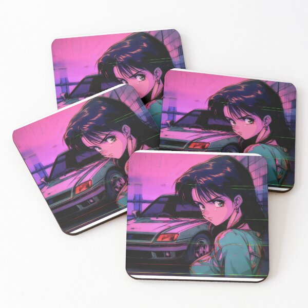 Item preview,  80s Anime Retro Girl Car Japanese Aesthetic Vaporwave  designed and sold by glasseskyodai.