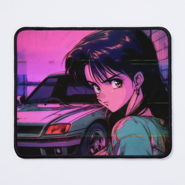 Item preview, 80s Anime Retro Girl Car Japanese Aesthetic Vaporwave designed and sold by glasseskyodai.