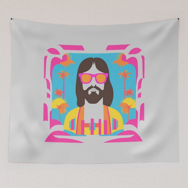 Item preview, Retro Jesus Is My Homeboy - Pop Art Sunglasses T-Shirt designed and sold by pixelandcrafted.