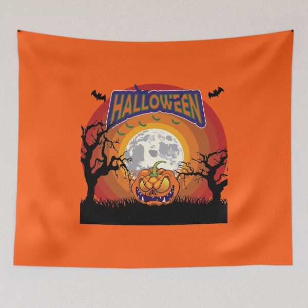Item preview, Halloween pumpkin on a spooky field under a full moon. designed and sold by MiPa78.