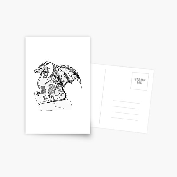 Gray Dragon on a Rock Postcard