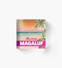 Magaluf Majorca beach travel poster Acrylic Block