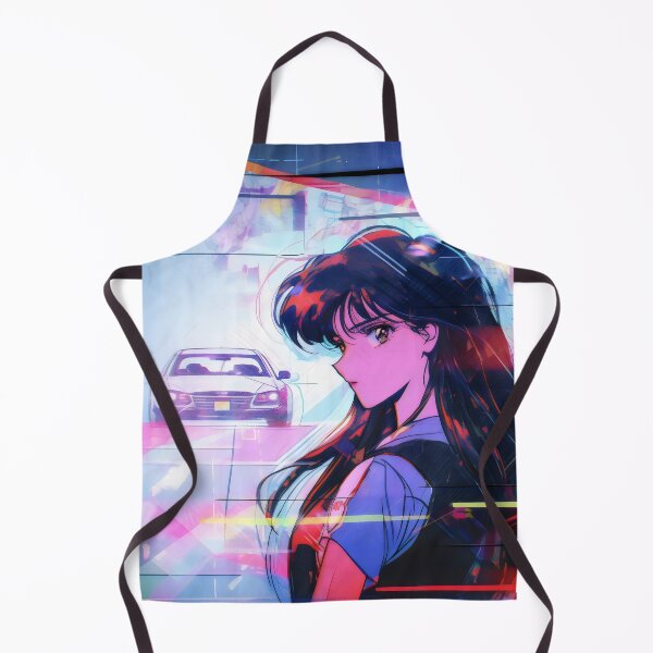 Item preview, 80s Anime Retro Girl Car Japanese Aesthetic Long Hair Girl designed and sold by glasseskyodai.