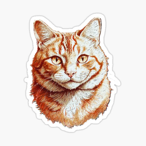 Vista previa del artículo con la obra «gato pelirrojo», diseñado y vendido por Hen-C-Art.