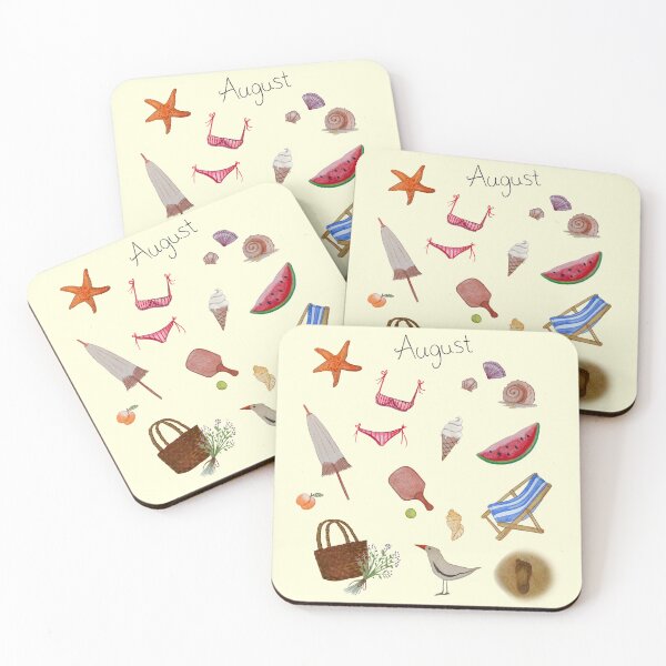Item preview, August Essentials - Summer Beach Vibes Illustration designed and sold by the little fennec.
