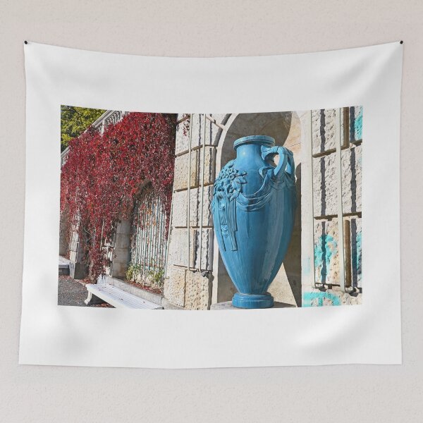 Item preview, Big blue vase in Stadtpark Vienna autumn season designed and sold by goceris.