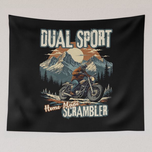 Item preview, DUAL SPORT home made Scrambler cool retro motorcycle design designed and sold by Jt41.