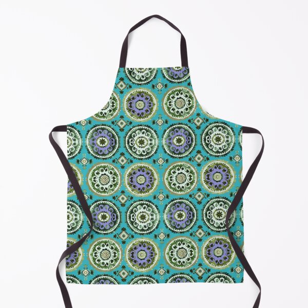 Item preview, Oriental Suzani Vibes Green and Blue designed and sold by Alessandro Remo Mazzoni Remotextiles.