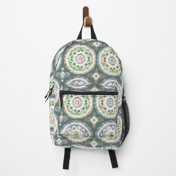 Item preview,  Oriental Suzani Vibes Green and White designed and sold by Alessandro Remo Mazzoni Remotextiles.