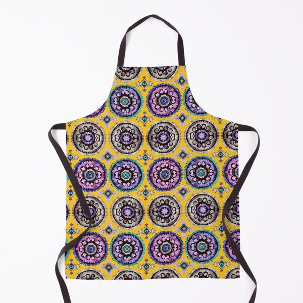 Item preview, Oriental Suzani vibes Yellow designed and sold by Alessandro Remo Mazzoni Remotextiles.