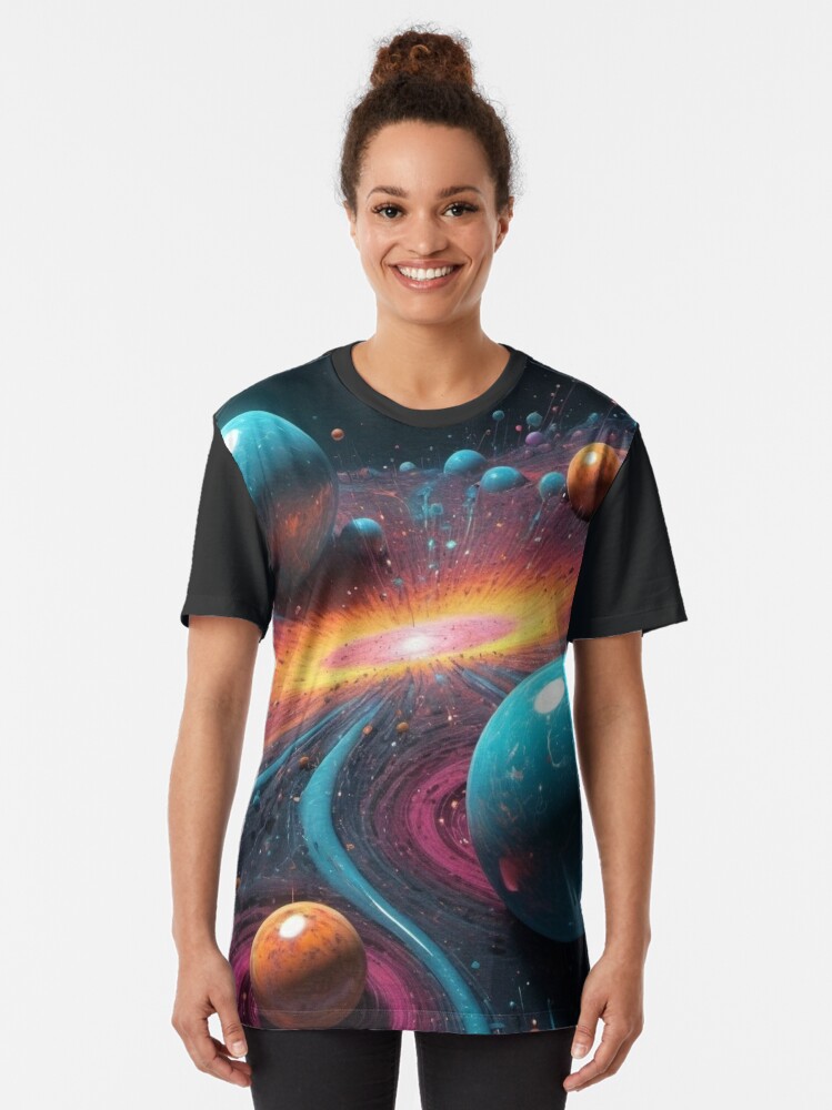 Thumbnail 2 of 5, Graphic T-Shirt, Multiverse Nexus - Parallel Worlds designed and sold by eXtraHumans.