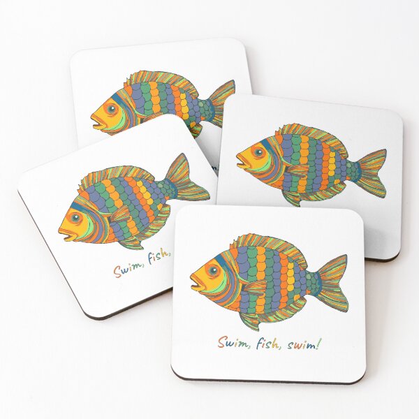 Item preview, Swim, fish, swim! Colorful fish and text designed and sold by ZorianArt.