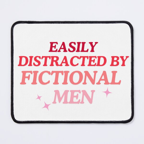 Item preview, Easily Distracted by Fictional Men Red designed and sold by Bookish Lovers.